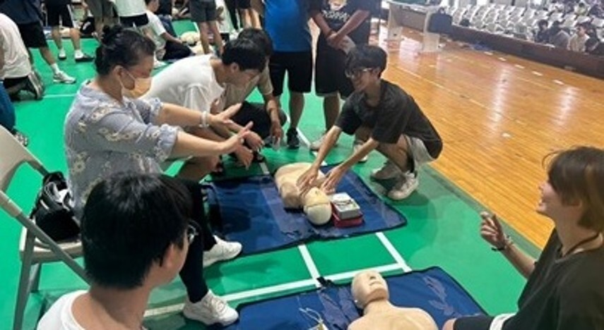 ▲大一新生CPR與AED認證研習